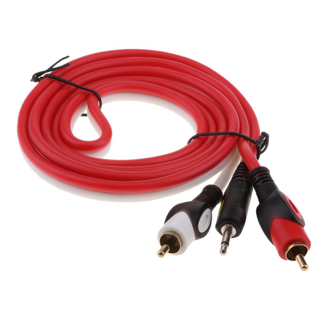 RCA Cable Dual Shielded 3.5mm Male To 2RCA Male Stereo Audio Y Cable 5Ft For