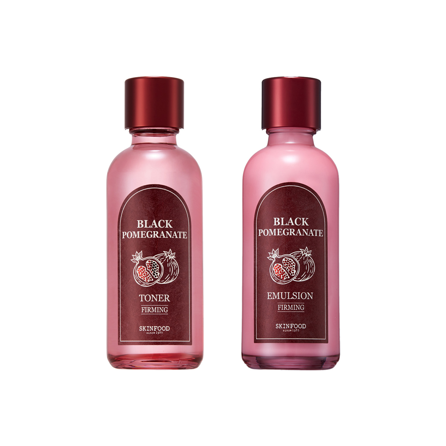 BỘ 2 SỮA DƯỠNG VÀ NƯỚC CÂN BẰNG CHIẾT XUẤT TỪ TRÁILỰU ĐEN - SKINFOOD BLACK POMEGRANATE