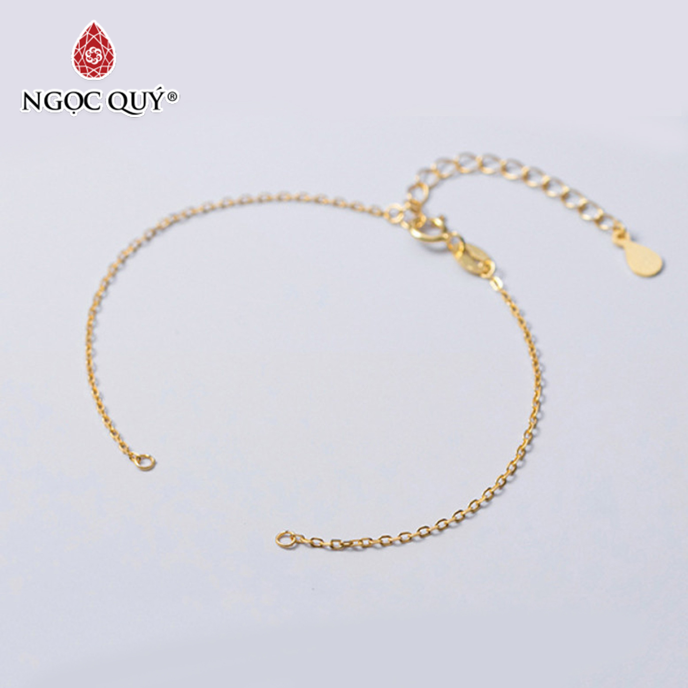 Charm bạc dây xích gắn 2 đầu - Ngọc Quý Gemstones