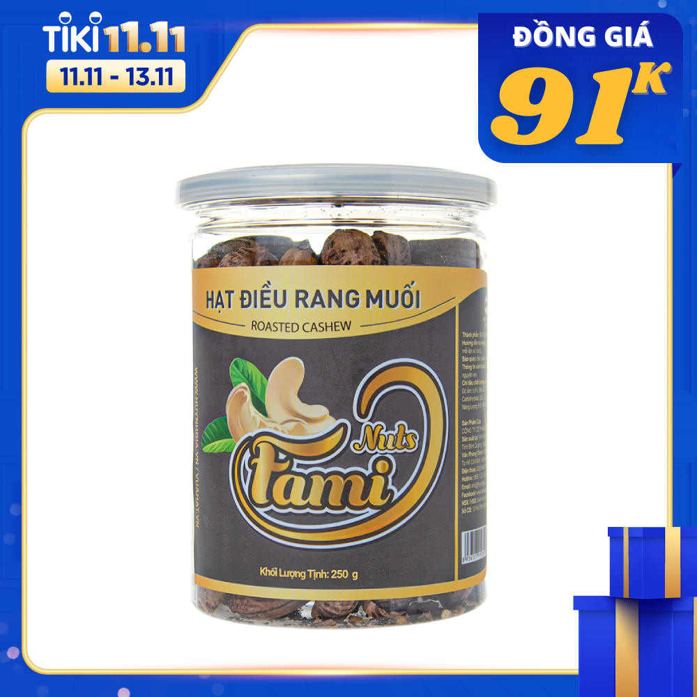 Hạt Điều Rang Muối Vỏ Lụa Hũ Nắp Nhôm Fami