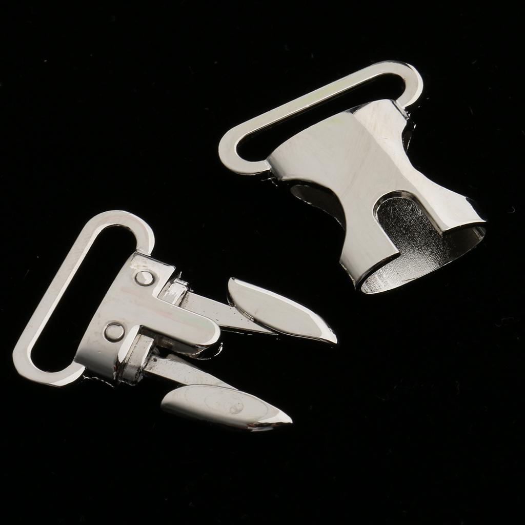 2x2 Pieces Metal Side Release Buckle Cord Bracelet Pet Collar Silver 4.5x2.5cm