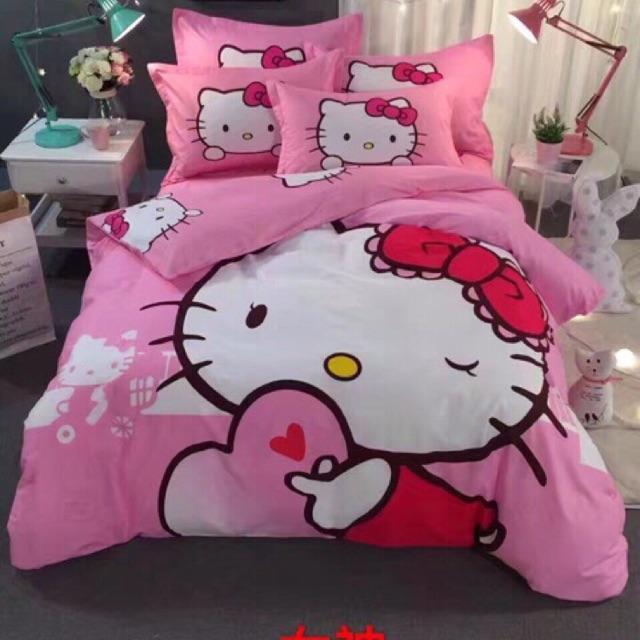 Bộ chăn ga poly cotton 4 món hình con vật ngộ nghĩnh