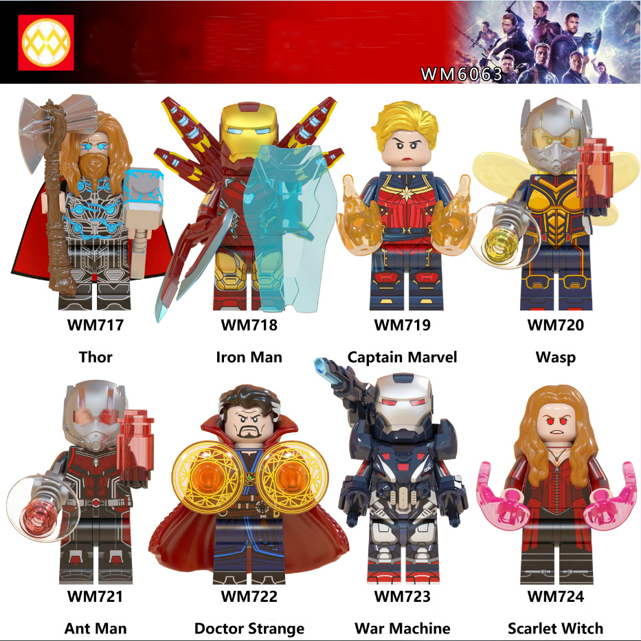 Minifigures Mô Hình Siêu Anh Hùng Thor Iron Man Captain War Machine Siêu Đẹp WM6063