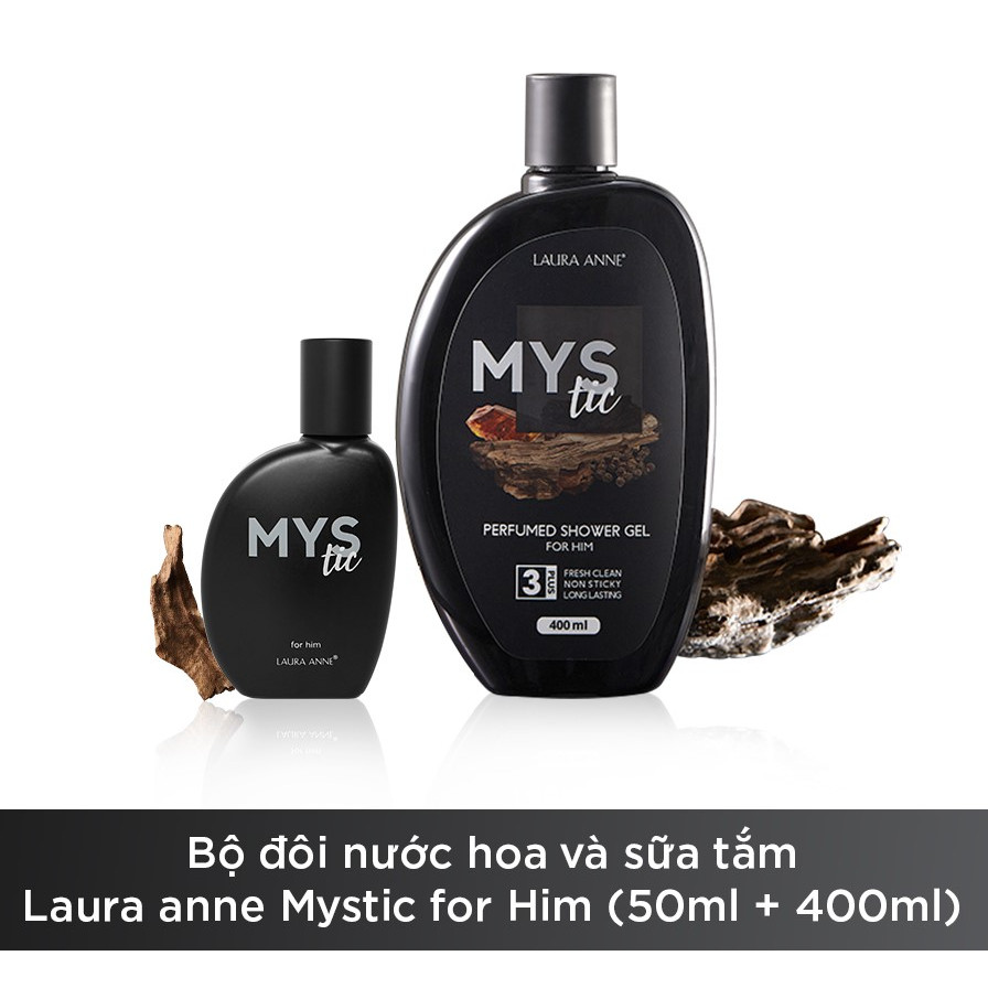 Bộ đôi nước hoa và sữa tắm Laura anne Mystic for Him