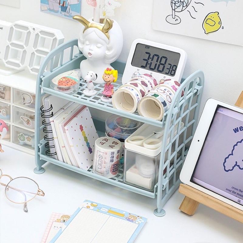 KỆ NHỰA MINI 2 TẦNG ĐỰNG ĐỒ ĐA NĂNG SIÊU XINH, TIẾT KIỆM KHÔNG GIAN , CHẤT LIỆU NHỰA CAO CẤP