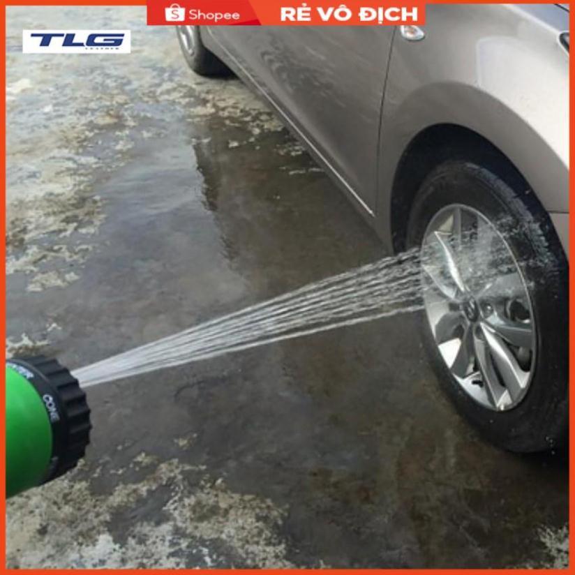 Bộ vòi xịt nước tưới cây đa năng 8 chế độ kèm dây tưới dạng lò xo co dãn 815814 loại 10m