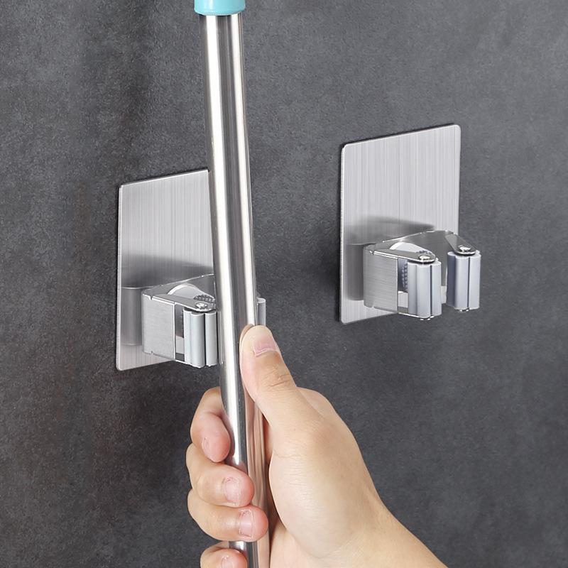 Kẹp dán tường gắn cây lau nhà, chổi gia đình bằng inox 304 siêu chắc, đa năng, tiện lợi