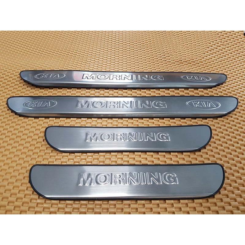 - ốp bậc trong ngoài xe KIA Morning đời 2012-2019 mẫu inox