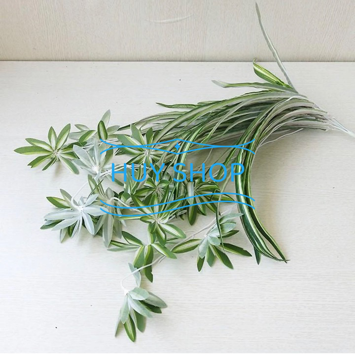 Hoa ĐIỂM nhân tạo trang trí nhà cửa - Dây lá TÓC TIÊN 5 nhánh