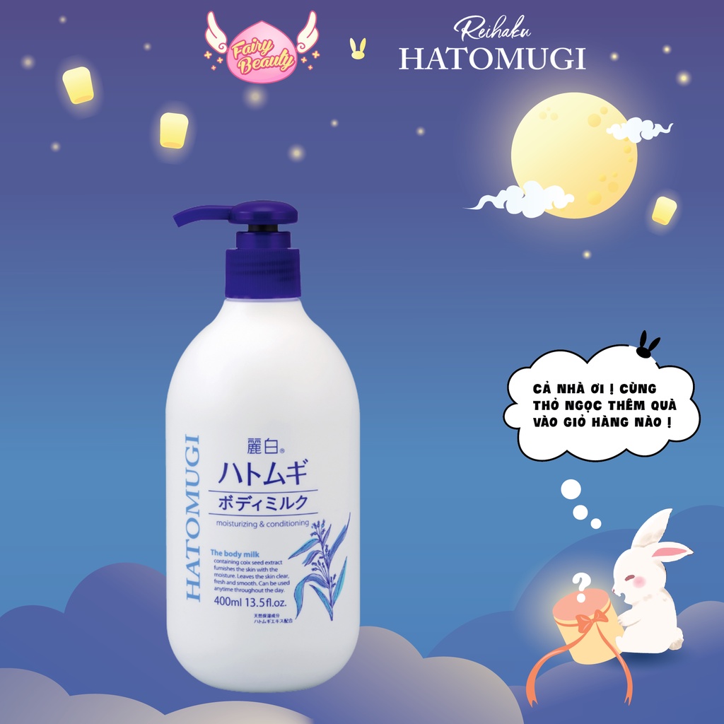 [REIHAKU HATOMUGI] Sữa Dưỡng Thể Làm Trắng Da, Cấp Ẩm Chuyên Sâu Body Milk (400ml)