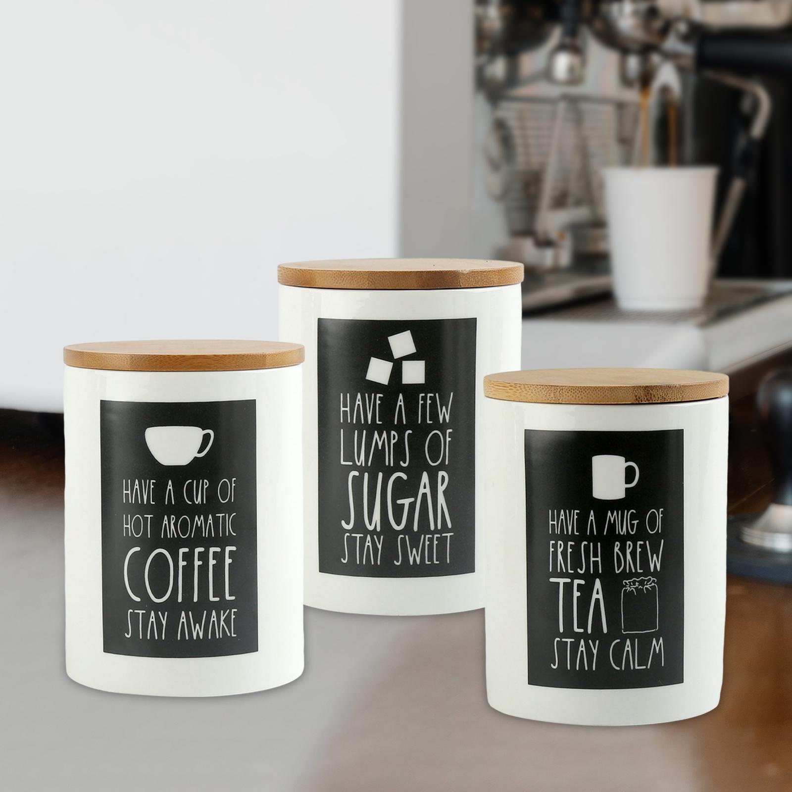 3 Pieces Kitchen Canister Set Airtight Food Storage Container for Cookie Jar