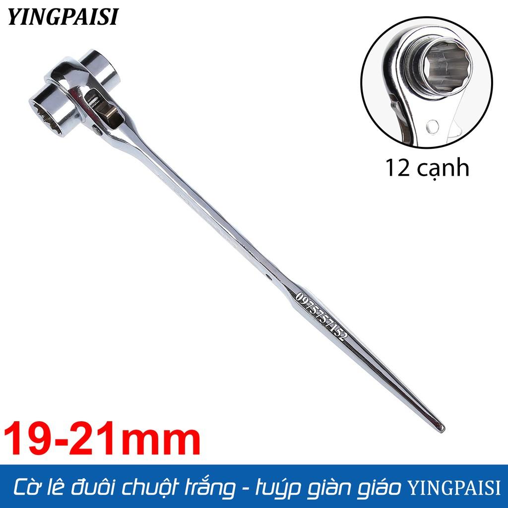 Cờ lê đuôi chuột trắng 19-21 mm, cờ lê giàn giáo tự động YINGPAISI thép CR-V, tuýp giàn giáo đa năng 2 đầu