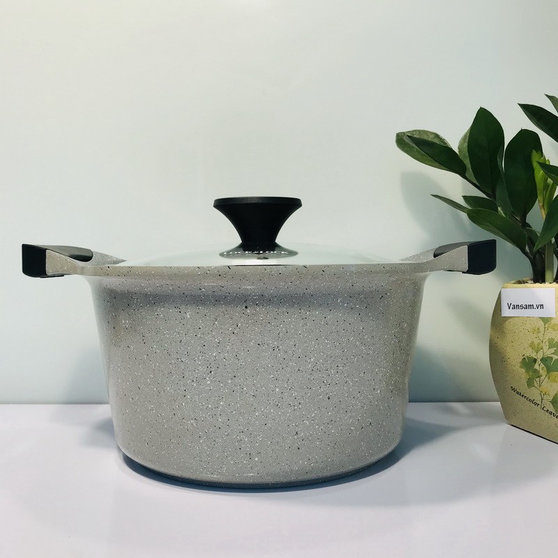 Nồi Đá Stone 7 Lớp Cao Cấp 24cm Thành Cao LCA6244D
