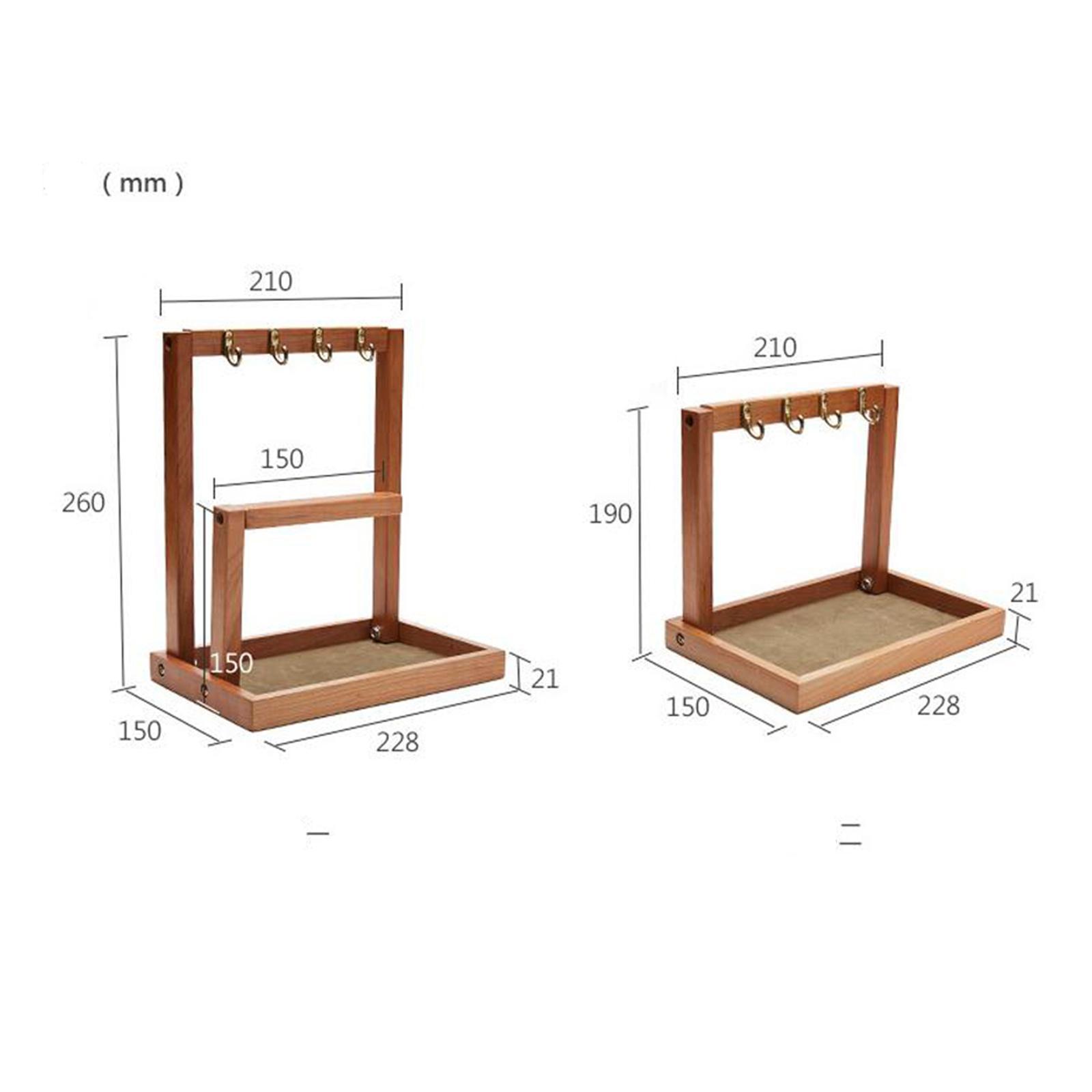 Mail Sorter Desktop Mail &amp; Key Holder Organizer with Key Hooks 228x150x260mm