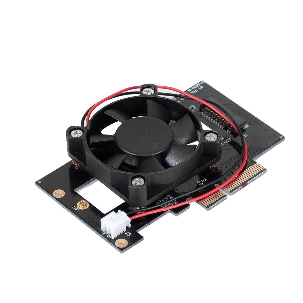 I bộ chuyển đổi thẻ mở rộng với quạt cho máy tính để bàn M.2 NVME NGFF sang PCI-E X4