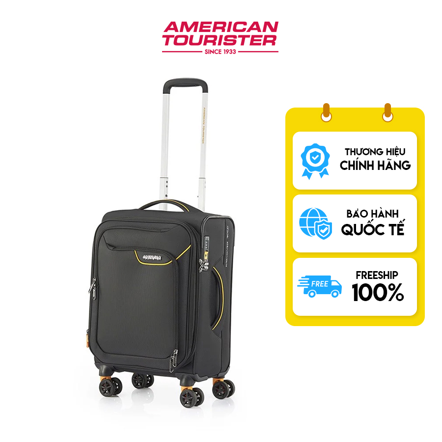 Vali Kéo American Tourister Applite 4 Eco Spinner Exp Tsa - Blackmustard - Cabin 20 Inch