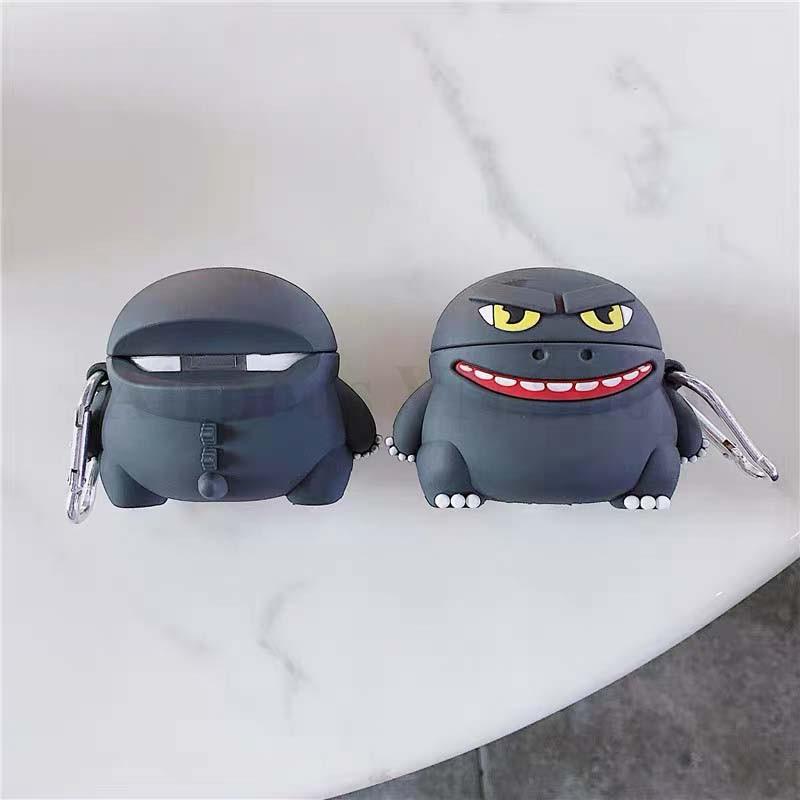 Bao Case Ốp dành cho Airpods 1/2 và Airpods Pro Godzila siêu kute silicon 3D cao cấp