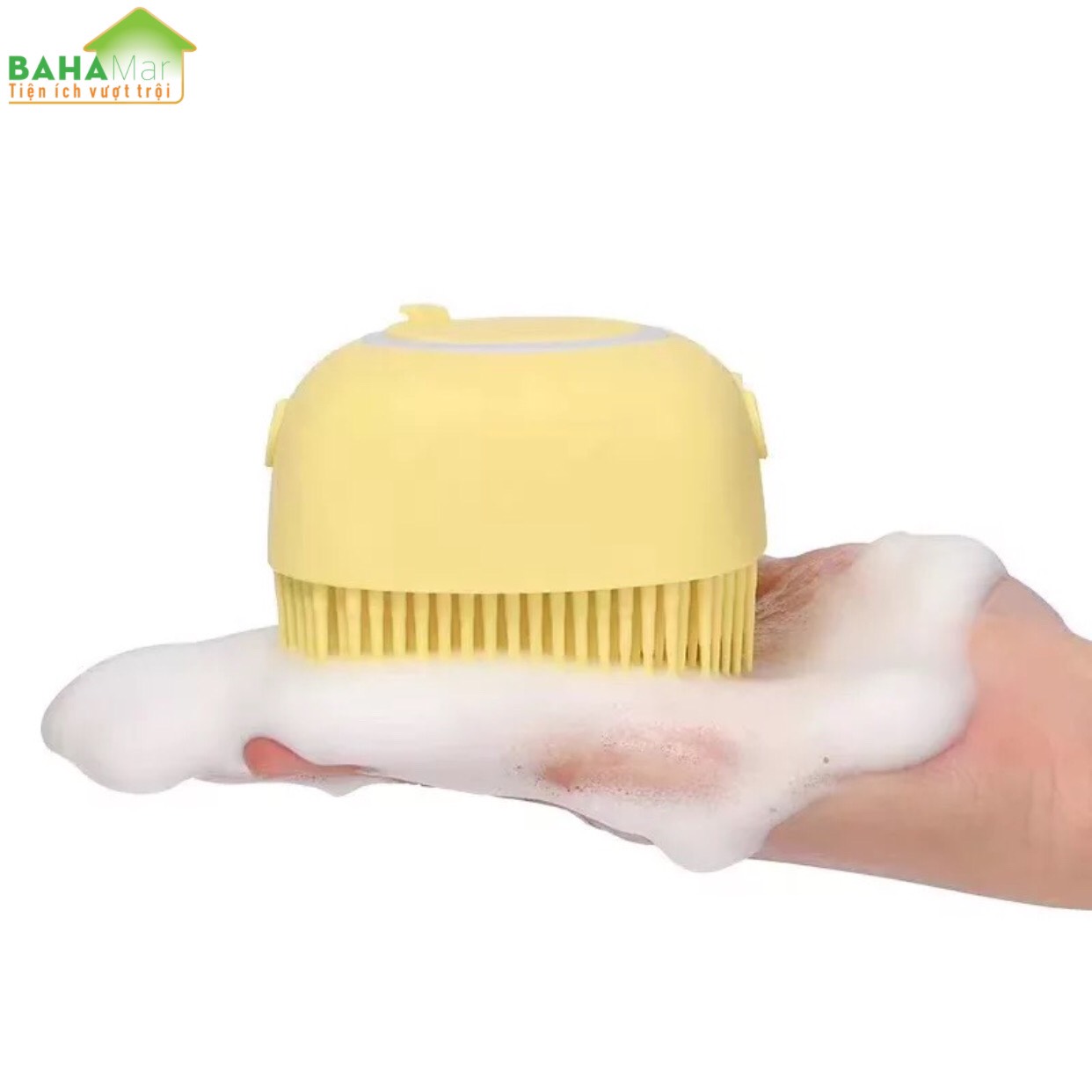 BÀN CHẢI TẮM SILICONE MỀM MASSAGE TẨY DA CHẾT CÓ NGĂN CHỨA SỮA TẮM