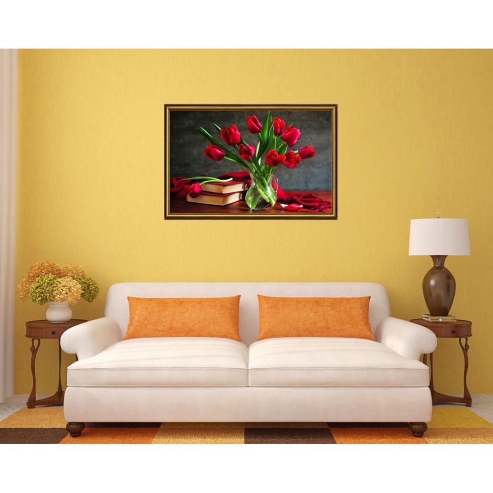 Tranh dán tường 3D Lọ hoa Tulip LunaCV-0323K