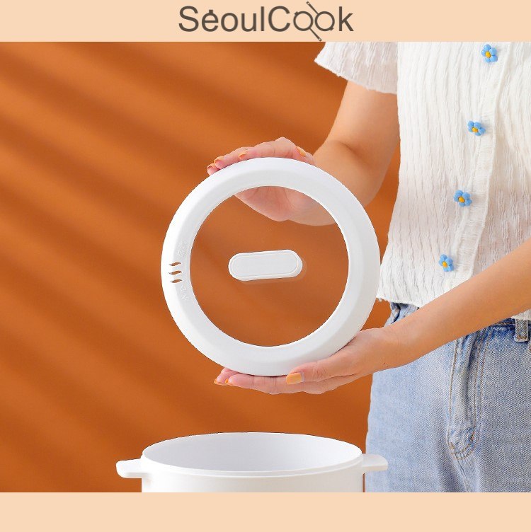 Nồi điện Seoulcook đa năng thông minh tráng men chống dính cao cấp công nghệ Hàn Quốc, kèm lồng hấp dùng nấu soup, chiên, rán…