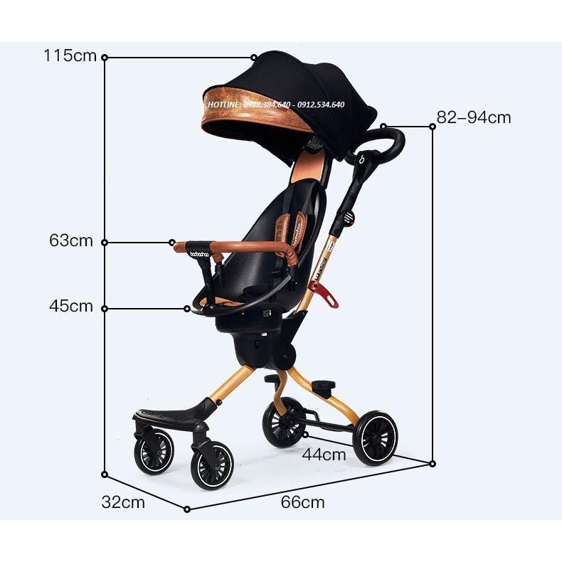 Xe đẩy 2 chiều v5b cho bé màu nâu cao cấp