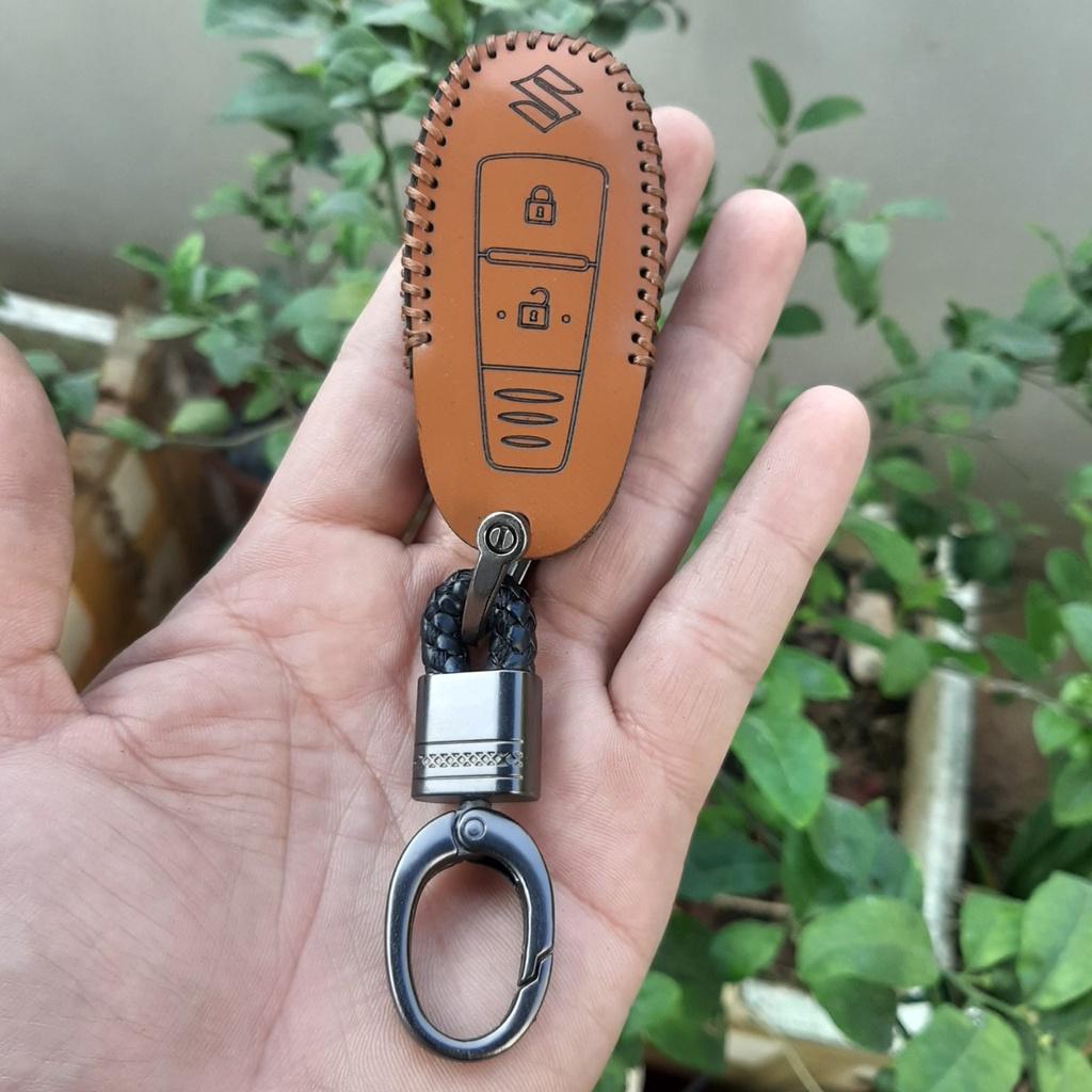 Bao da chìa khóa SUZUKI Swift, Ciaz, Vitara, Ertiga. Da thật, bảo hành 24 tháng, có khắc tên và sdt