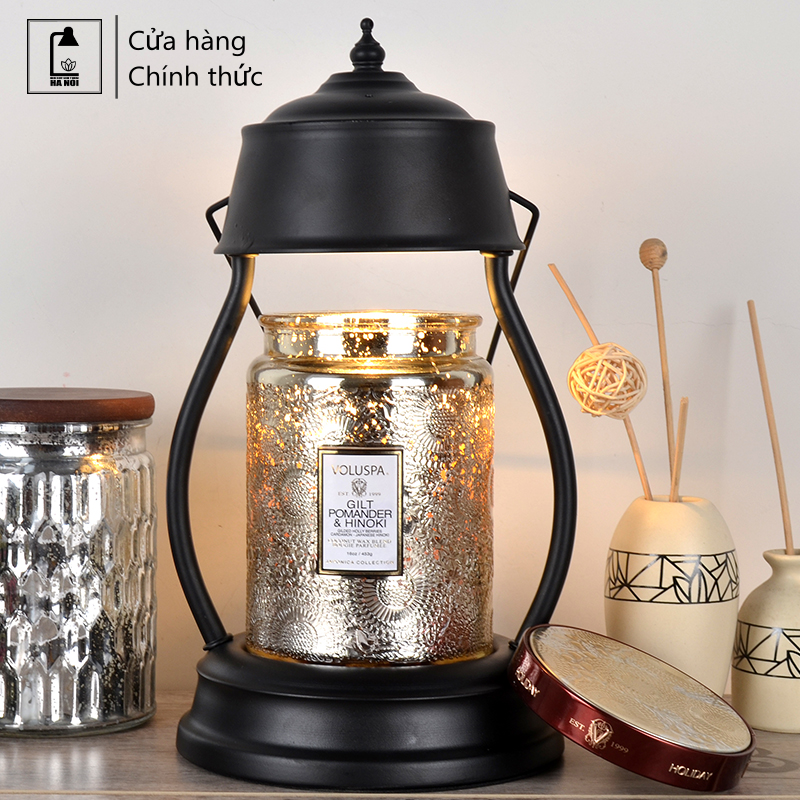 Đèn đốt nến thơm Vintage- Phong cách Hàn Quốc - chỉnh độ sáng