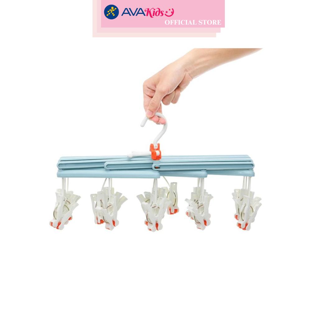 Móc chùm nhựa gấp gọn TOP KIDS AC 29 kẹp - Màu ngẫu nhiên