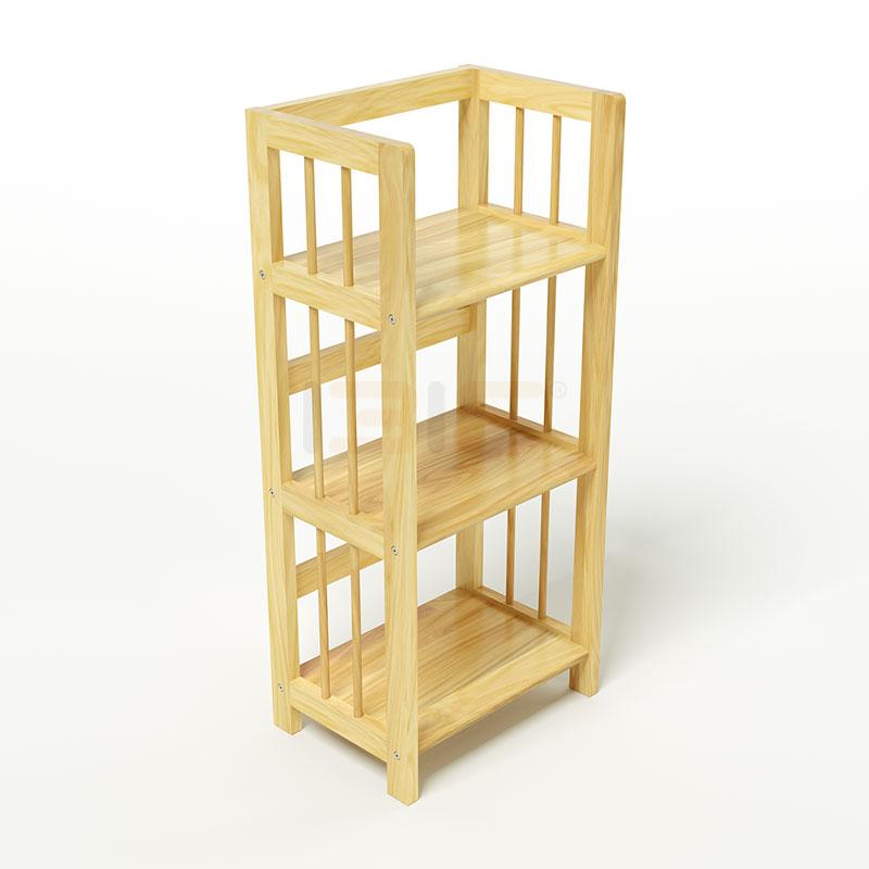 Kệ Sách 3 Tầng Gỗ Cao Su IBIE HB340RN - Màu Tự Nhiên