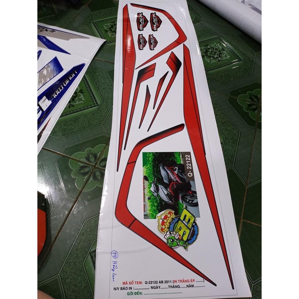 Tem rời AB 2011 đỏ xe đen