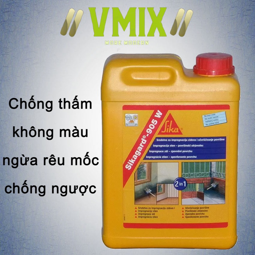 [5lit] Chống thấm không màu trong suốt tạo độ cứng có thể thi công chống thấm ngược trong nhà và ngoài trời chống sự hình thành rêu mốc sikagard905