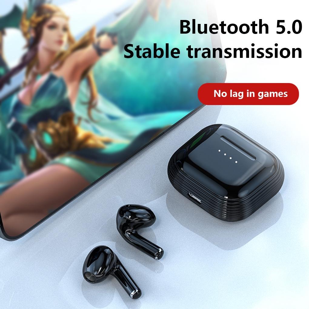 Earbuds Noise Reduction Stereo Self Connection Bluetooth-compatible Earphone Indoor Household Office Headset withELEN