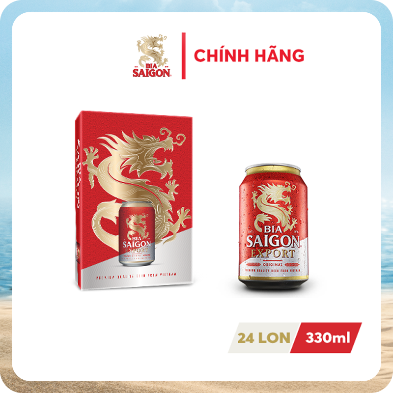 Thùng 24 Lon Bia Sài Gòn Export 330ml