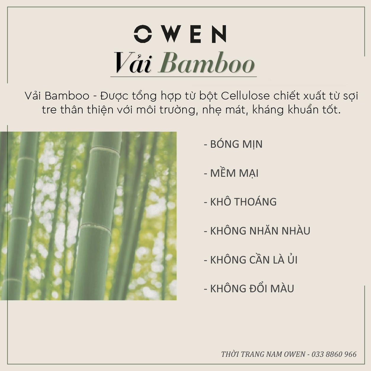 OWEN - Áo sơ mi dài tay Owen REGULAR FIT 20862 chất sợi tre