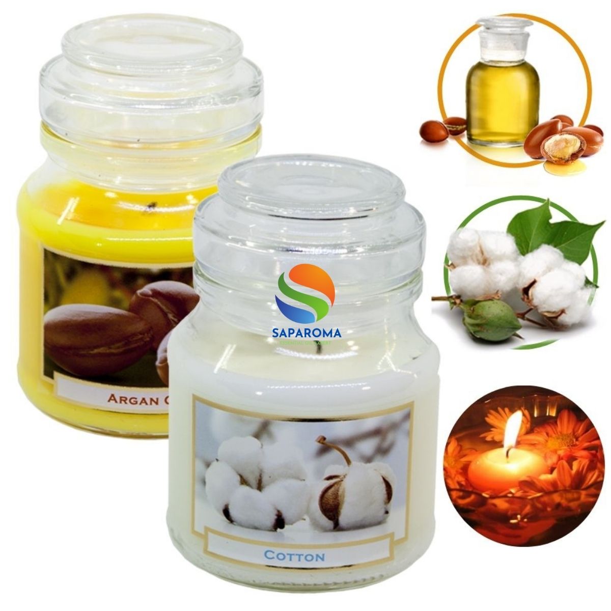 Combo 2 hũ nến thơm tinh dầu Bartek Wellness &amp; Beauty 130g - hương hoa bông, nến trang trí, thơm phòng, thư giãn, Hỗ trợ khử mùi