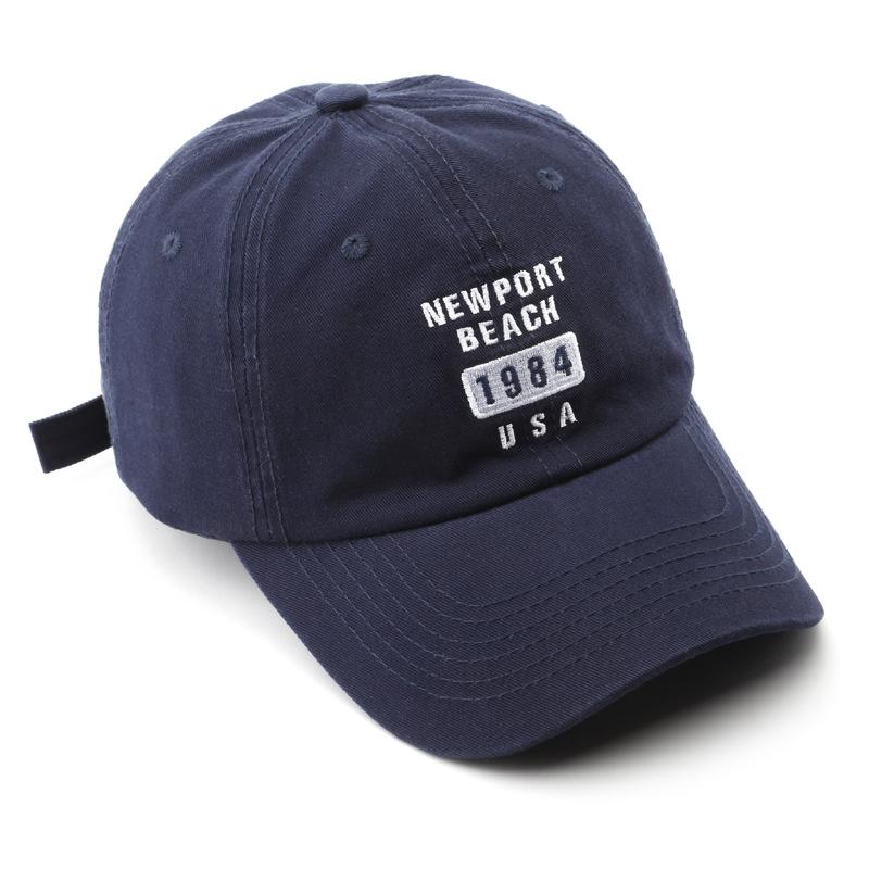 1984 Retro nam và nữ Cotton Mũ bóng chày Street Lettered thêu Retro Flat Caps Solid Black and White hip hop Color: Navy Blue Size: 56-58CM