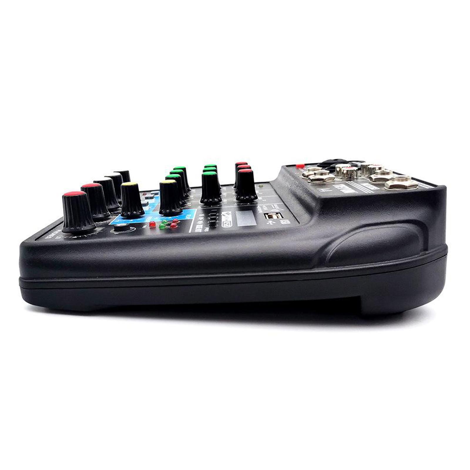 4 Channel USB Audio Mixer Mixing Console Sound Card Small Mixer Black