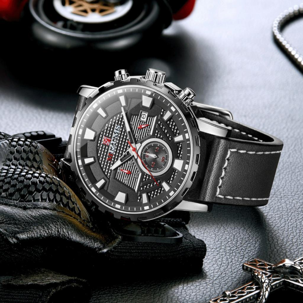 Mens Sports Business Watch Chronograph Wristwatch