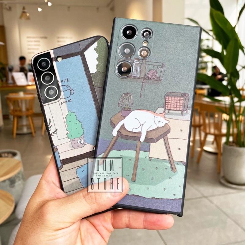 Ốp Lưng Cho Samsung Galaxy S23 Ultra / S23 Plus / S22 ULTRA / S22 Plus / S21 Ultra / Note 20 Ultra / Note 20 / S21 FE Hình Mèo Cute In Nổi