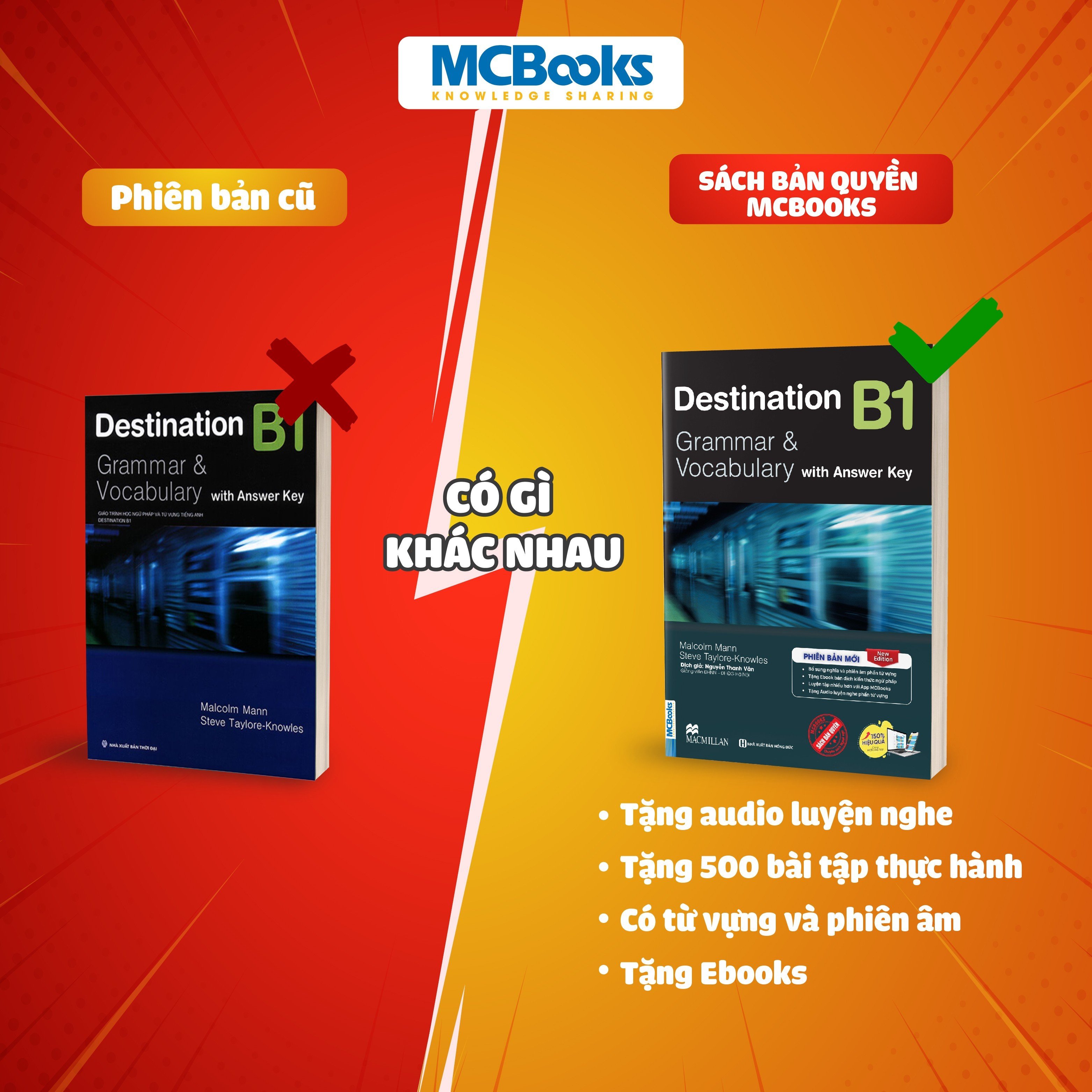 Sách Destination B1 &amp; B2 Grammar and Vocabulary Kèm Đáp Án Lẻ/Combo - MCBOOKS - BẢN QUYỀN