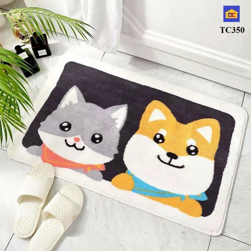 Thảm 3D lau chân cửa phòng khách TD52 thảm chân phòng tắm thảm lau chân phòng ngủ lông dày siêu thấm mềm mại chống trượt