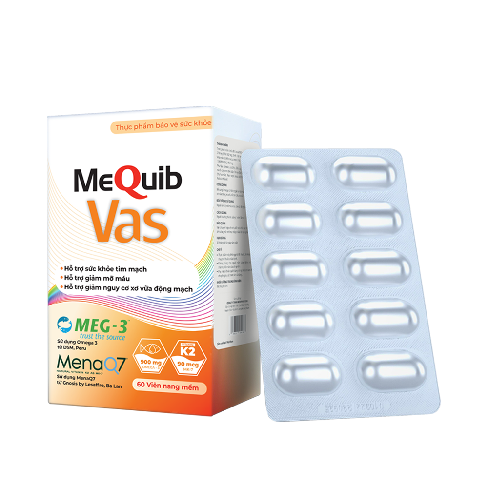 MEQUIB VAS Hỗ Trợ Ngăn Lão Hóa Tim Mạch, Ngừa Xơ Vữa Động Mạch