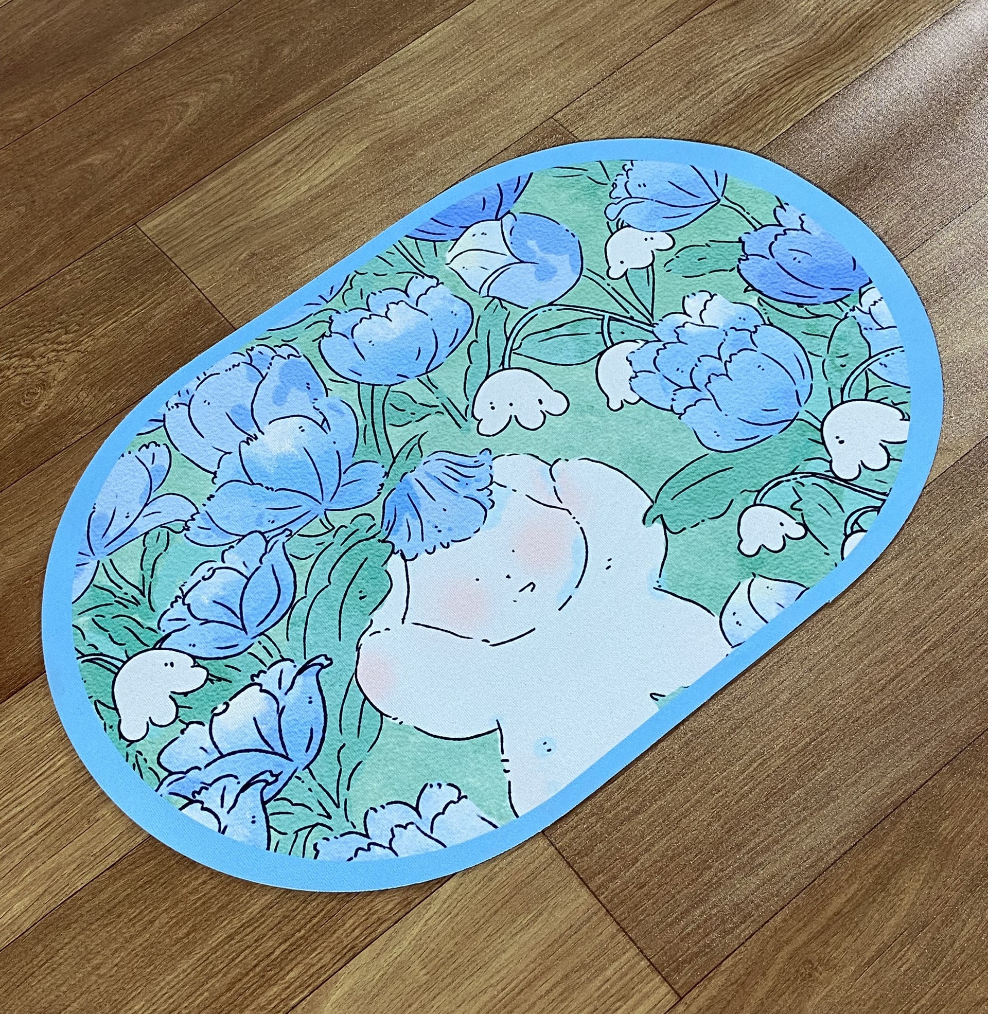 Thảm lau chân Silicon Hình Elip lót cửa chùi chân, siêu thấm hút, chống trượt cho phòng tắm (40x60cm)