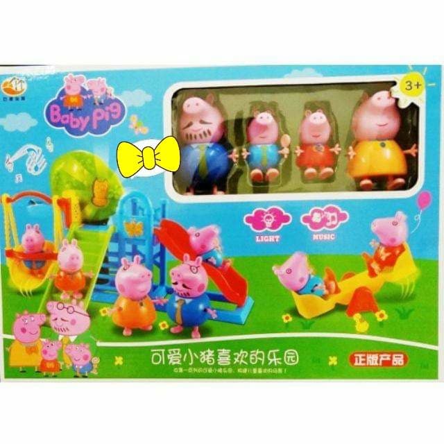 Bộ đồ chơi rắp láp, xếp hình sân chơi công viên gia đìnn heo Peppa Pig