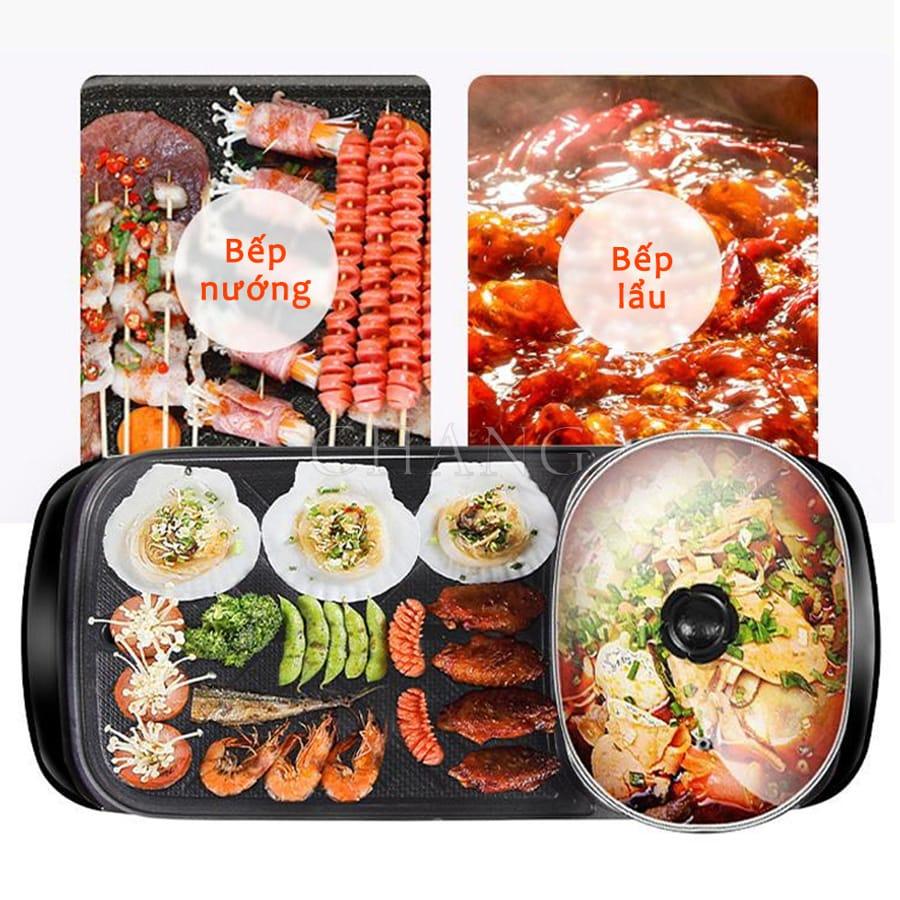 Nồi Lẩu Nướng Dài Đa Năng 2 in 1 - Bếp Nướng Điện Và Lẩu Công Suất Lớn 3000W Đa Năng Tiện Lợi