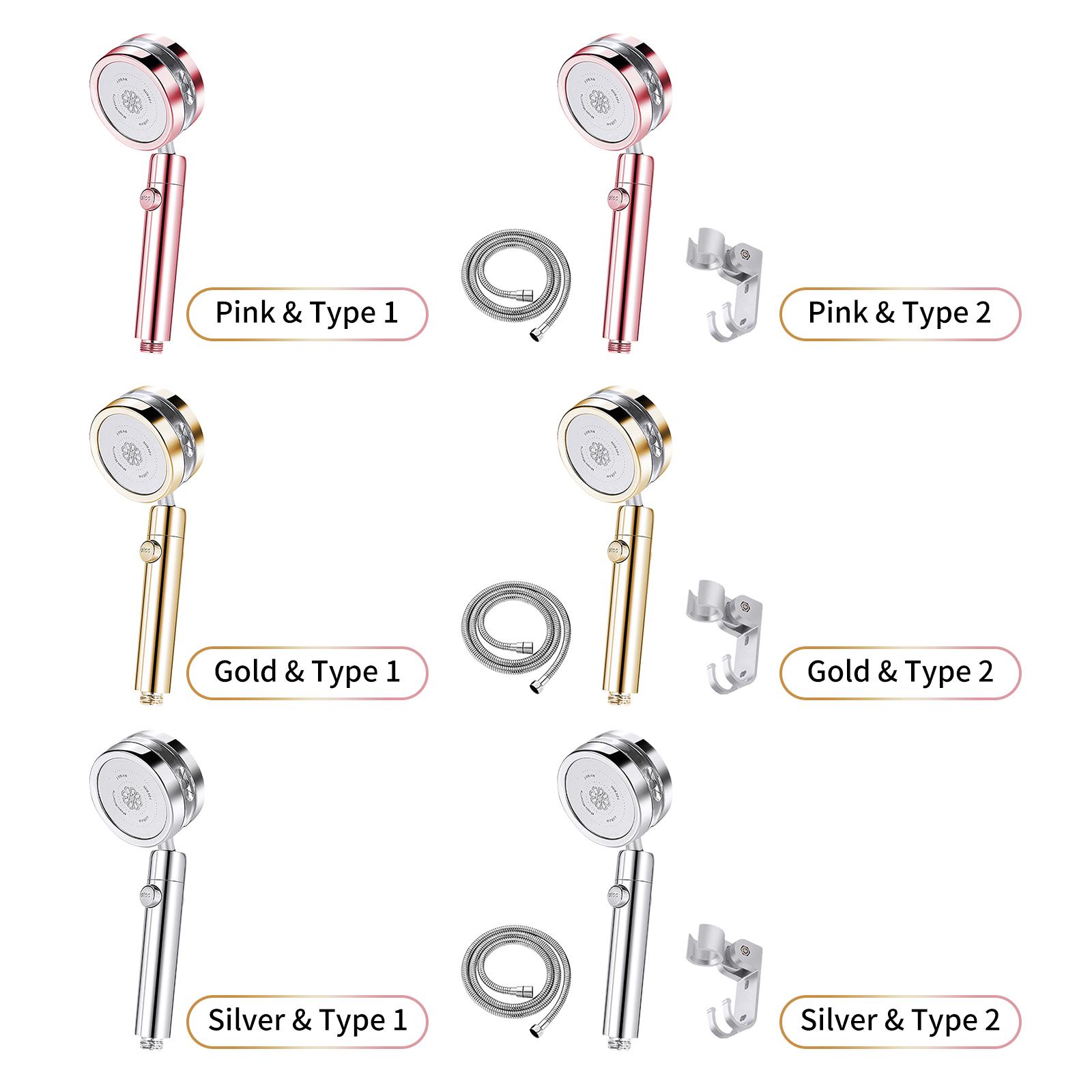 Đầu Vòi Hoa Sen Cầm Tay Áp Suất Cao G1 / 2 Với Giá Đỡ Ống 1,5M Quạt Tăng Áp Bật / Tắt Tạm Dừng Công Tắc Vòi Sen Tiết Kiệm Nước