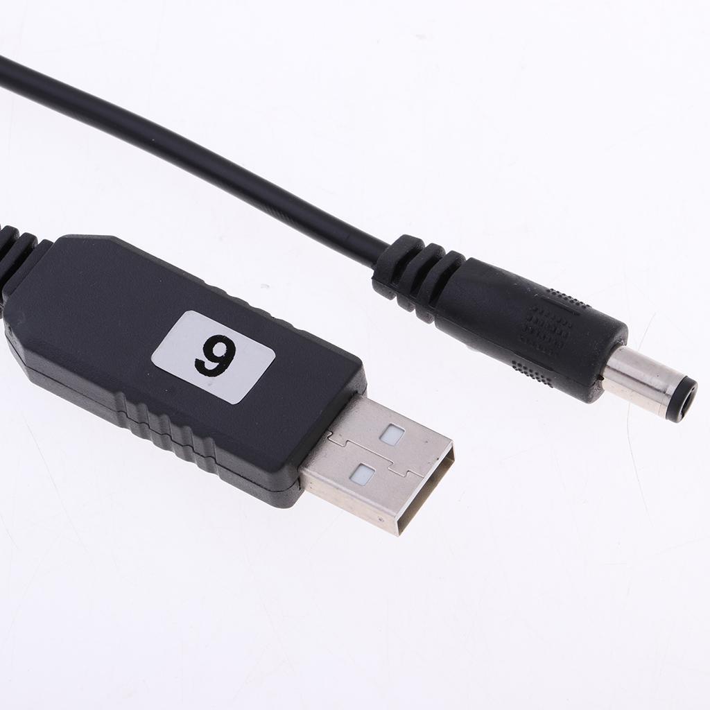 DC 5V to DC 9V 12V USB Voltage Boost Converter Cable with DC Connector