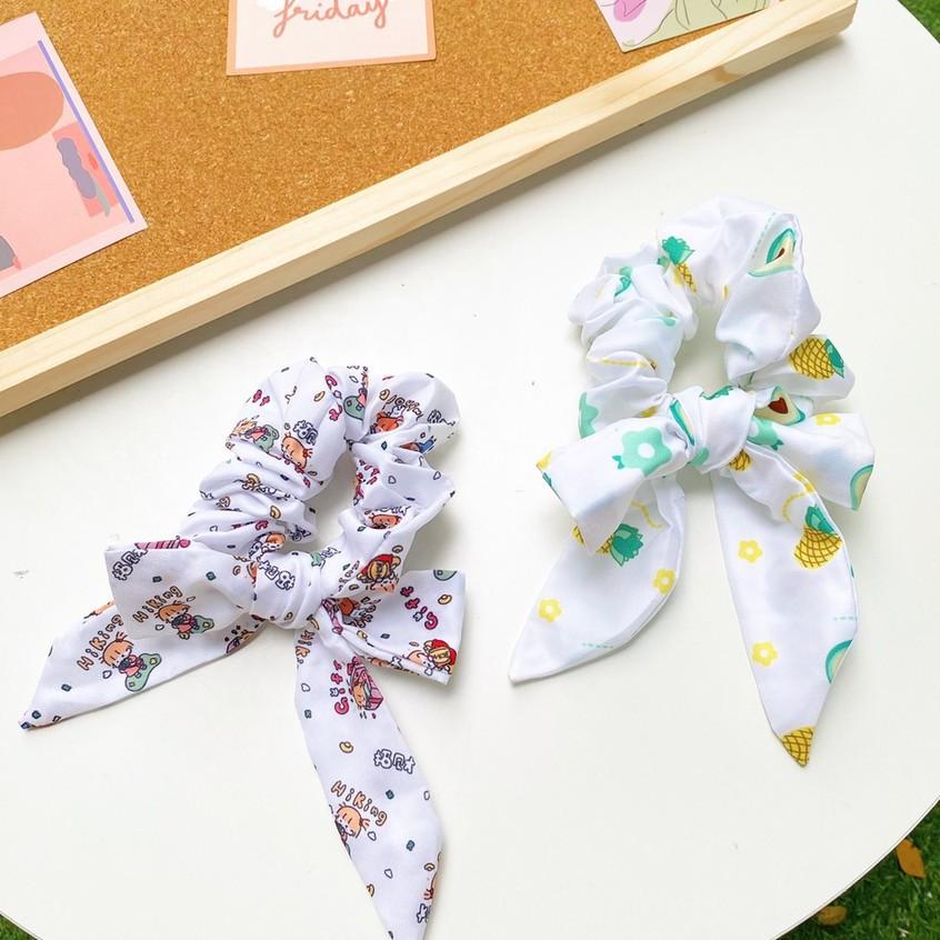 Cột tóc scrunchies nơ dễ thương
