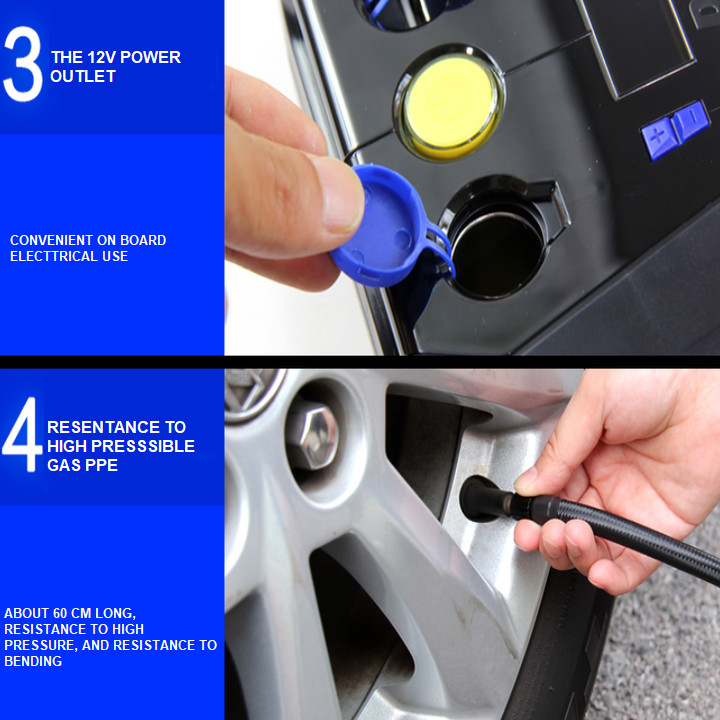Máy bơm lốp ô tô, xe hơi tự ngắt Michelin 4398ML động cơ mạnh mẽ 180W cho áp suất tối đa 150PSI, tốc độ bơm nhanh 35l/phút