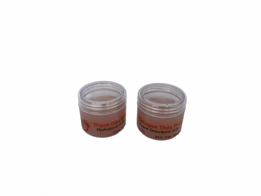 Thạch Dâu Collagen Thủy Phân Tha Von khay 12 hũ x 25 gam Hỗ trợ giảm cân , trẻ hóa làn da , da mịn màng trắng sáng